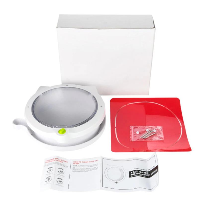 Cat Door with 4 Way Locking Cat Flap for Interior Doors/ Exterior Doors Wall/Hidden Cat Litter Box Pet Lockable Safe Flap