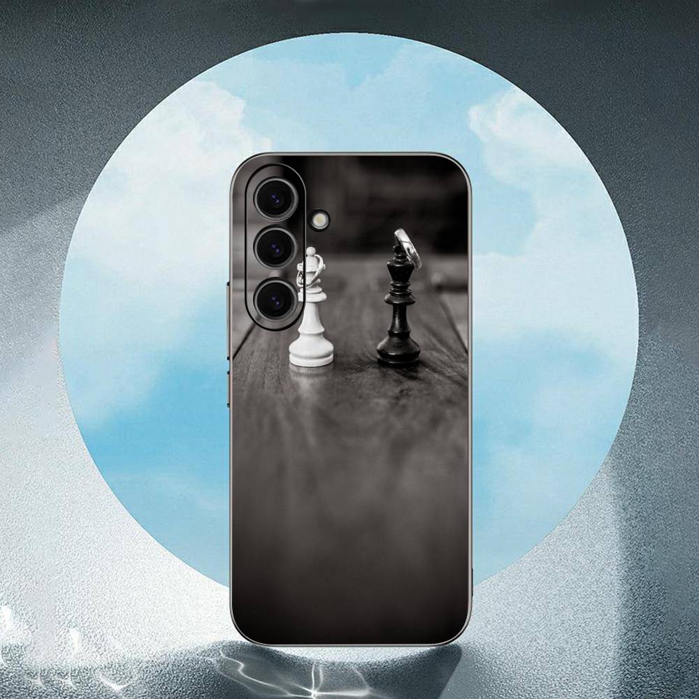 CHESS CHECK MATE For Samsung Galaxy S25 S24 S23 Ultra S22 S21 Plus S20 Black Soft Silicone Protective Case