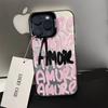 Чехлы для iPhone 17 Pro Max Розовый Чехол для телефона с узором Английские граффити Для iPhone Air 17E 16 15 14 13 12 11 8 7 Plus XS XR X Чехол