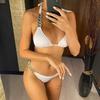 Новая металлическая цепочка с бриллиантами, бикини, женские купальники, женский купальник, комплект бикини из двух частей, купальный костюм для плавания