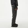 Tooling Denim Black Grey Star Embroidered Spider Web Jeans Men's Straight Loose Casual High Street Trousers