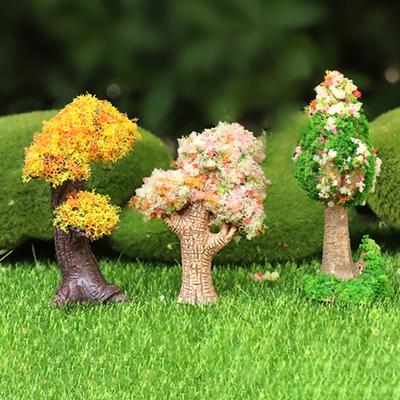 Модели деревьев Украшения для мини-ландшафтов Мини-искусственные деревья для мховых микро-ландшафтов и комнатных растений Реалистичные полимерные поделки-украшения для дома