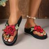Мода 2025 Мода Женская обувь Базовые женские тапочки Новые цветочные пляжные тапочки Женские Летние Бестселлер Удобные тапочки-клинья