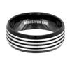 Steel Alliance Ring 'Peaceful' Black Gray - 7 Mm