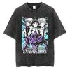 Футболка с принтом панели манги Neon Genesis Evangelion Unit-01, винтажная, стирка, 2026 Лето, Оверсайз, Уличная одежда, Графическая футболка для мужчин и женщин