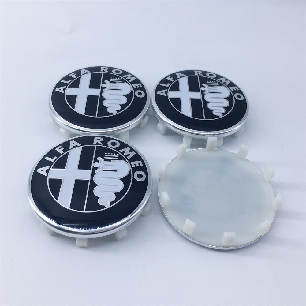 40pcs 60MM 10pin For Alfa Romeo 156 159 147 Giulia Giulietta MITO Stelvio GT Car Emblem Wheel Center Covers Hub Cap Stickers CVQ1