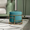 Round Velvet Storage Pouf With 24L Compartment And Removable Lid 42X39 Cm Green
