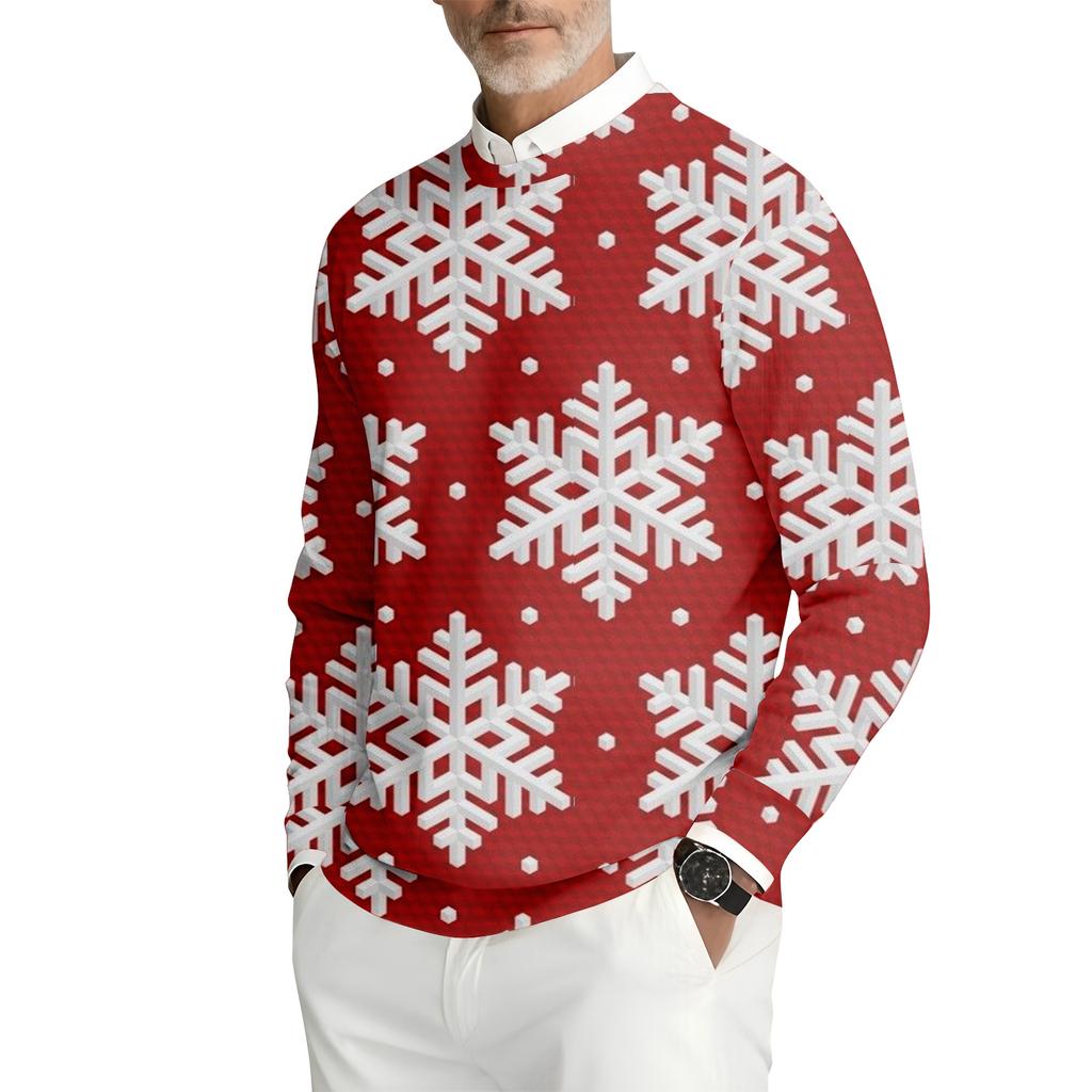 Мужская толстовка с круглым вырезом и длинными рукавами из рубчатого трикотажа