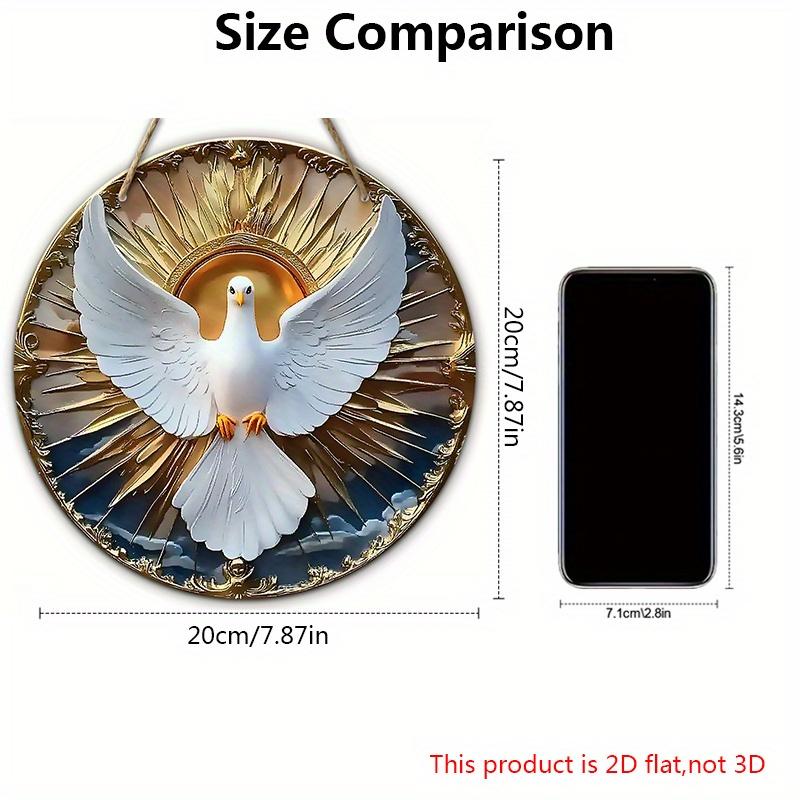 5 шт. Христианский знак «Голубь Святого Духа» из дерева — эффект рельефа 2D, универсальный праздничный декор, универсальное подвесное украшение для дома, настенный декор без