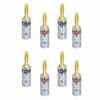 HHDZI 24K Gold Plated Banana Plug Aluminum Shell Screw Lock Audio Connector for 12-18 AWG Speaker Wire HiFi AmplifierGood product