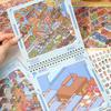 3D Cabin Scene Stickers Book stationery store Visual Stacking Cartoon Miniature Scene Sticker DIY Cabin Scene Toy Game Stickers