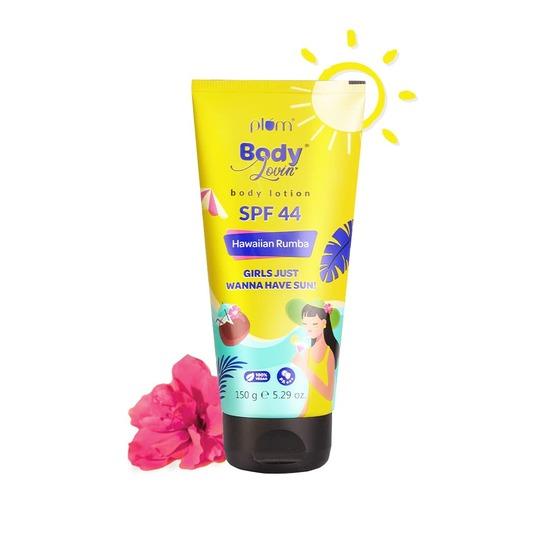Plum Лосьон для тела BodyLovin' Hawaiian Rumba | Солнцезащитный крем для тела с SPF 44 PA+++ | Для всех типов кожи | Свежий пляжный аромат | 100% веганский