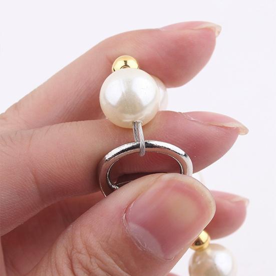 Стильная роскошная шлейка-поводок для собаки из жемчужных бусин, тонкая работа с подвесным крючком