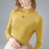 Semi-turtleneck Bottoming Shirt Women's New Women's Clothing Modal Long-sleeved T-shirt Warm Inside with Fleece Thickened Top
