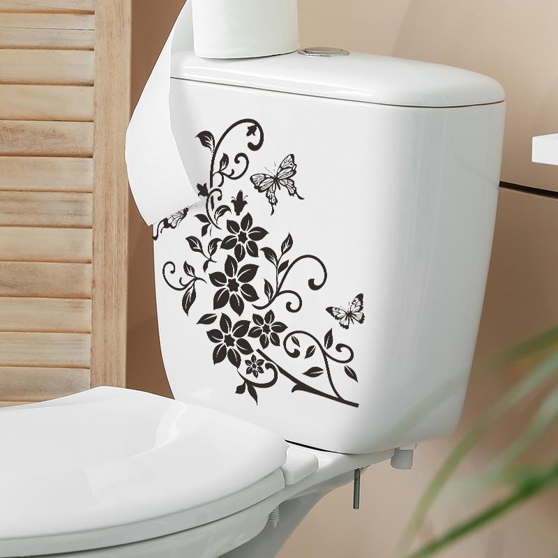 Butterfly Flower Bathroom Toilet Laptop Wall Decals Sticker Home Decoration Switch Sticker Tv Background Wall Decorative Paper