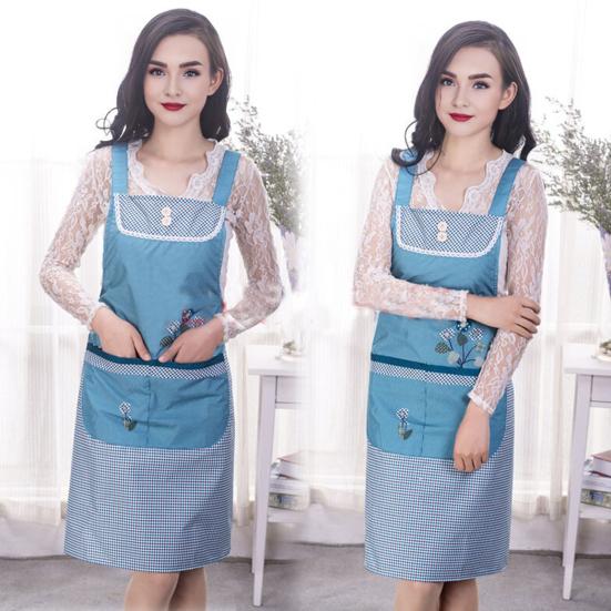 Мультяшный кухонный фартук Водонепроницаемый Маслостойкий Полиэстер Без рукавов Фартук Дизайн с цветочным принтом Фартук для дома Ресторана