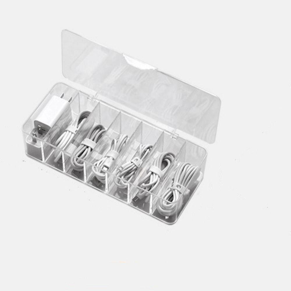 Plastic Lid Holder Anti Dust Boxes Charger Wire Storage Cable Storage Box Data Line Storage