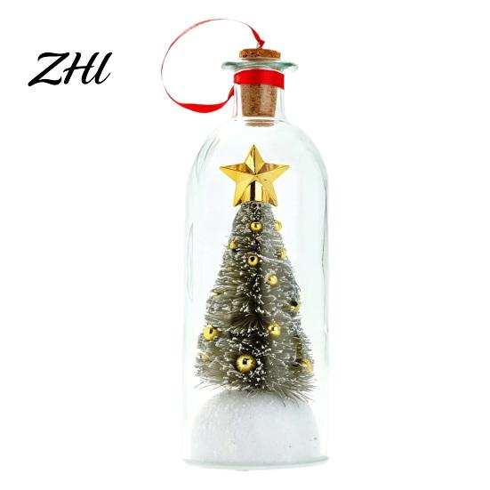 Snowflake Holly Ornaments Recordable Christmas Tree Message in A Bottle, Voice Recording Holiday Keepsake Decorative Ornament for Entryway with