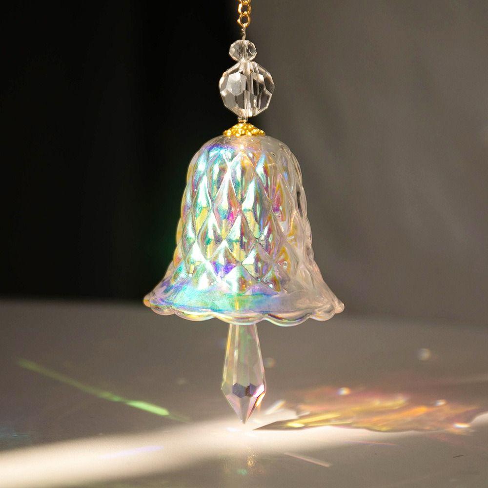Bell Crystal Wind Chime Decoration Transparent/Colorful Home Crystal Decoration Room