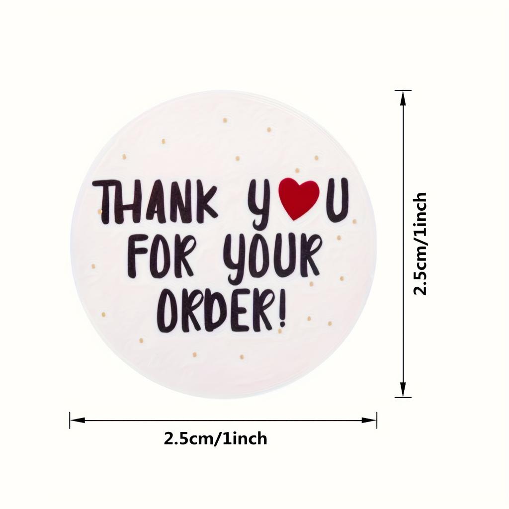 500pcs/Roll Thank You for Your Order Stickers - Matte Round Discount Labels Suitable for Ecommerce, Retail, Customer Appreciation Gifts - Quick Order