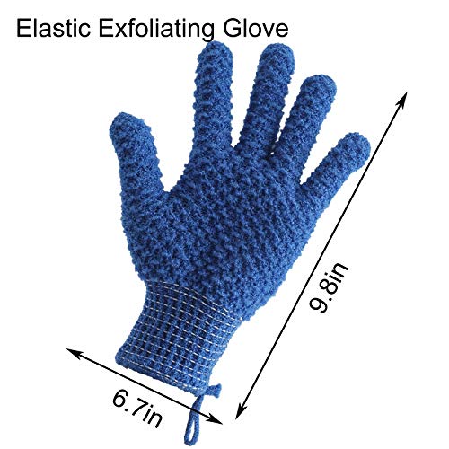 2 Pairs Bath Exfoliating Gloves for Men and Women – CLEEDY 4 Pcs Heavy and Large Exfoliating Gloves Scrubbing for Shower  Spa  Massage
