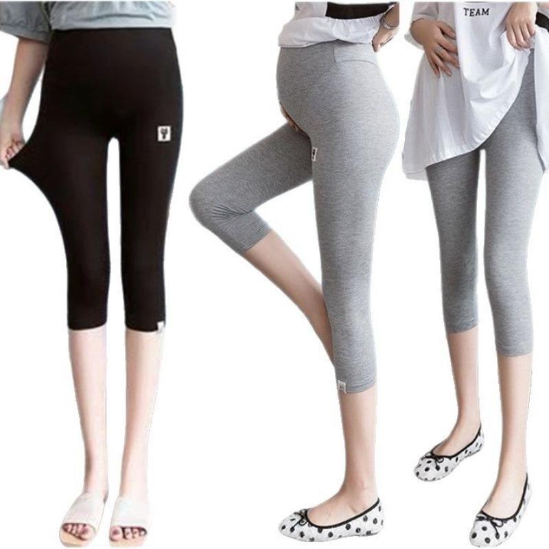Maternity Leggings Summer Thin Seven-point Pants Loose Large Size Pregnancy Support Shorts Nine-point Pants Summer Small Women
