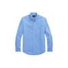 Polo Solid Color Logo Embroidered Long Sleeve Shirt Men Shirts Blue 710798540-018