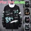 Spring and Autumn Plus Size Men's Sweatshirts Casual Clothes Large Loose Sports Tops 4XL-9XL