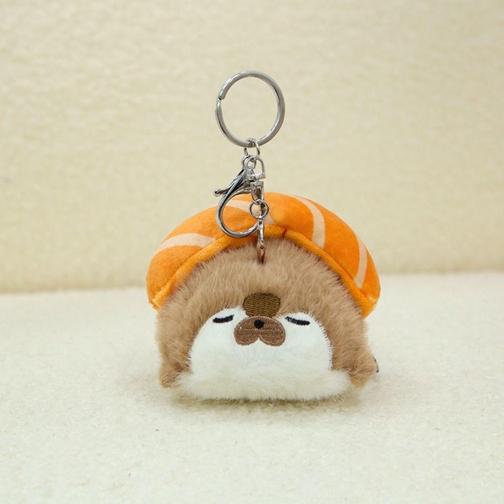 Stuffed Animal Seal Plush Keychain Simulation Sushi Seal Pendant Sea Otter Doll  Birthday Gift