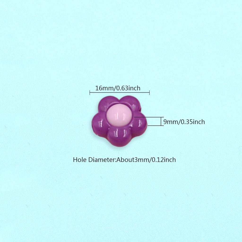 Hanmade Jewelry Accessories for Bracelet Necklace Making Acrylic Flower Loose Beads Creative Pendant 30Pcs Fashion Solid Color