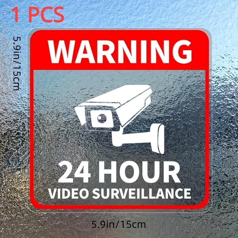 1Pc Video Surveillance Car Decals Sunscreen Vinyl Decals 24-Hour Camera Warning Auto Window Decor Water-Repellent Accessories