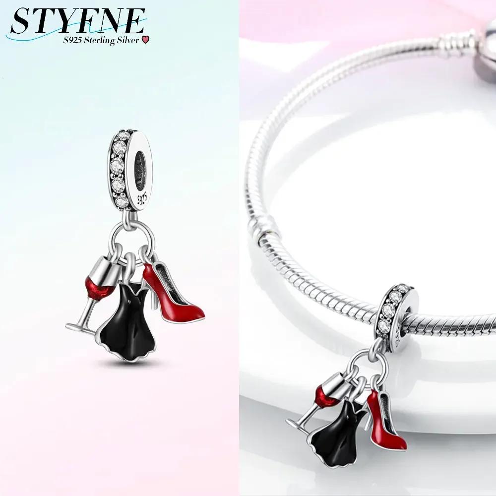 Plata De Ley Copper Travel Dangle Charm Eiffel Tower Original Charms Beads Fit Charms Women Bracelet Jewelry Gift