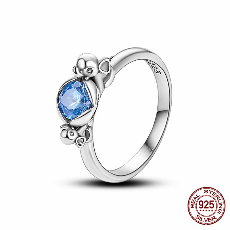 Абсолютно новое 100% подлинное 925 серебряное женское кольцо оригинальное сердце корона розовое золото кристалл обручальное кольцо годовщина свадьбы ювелирное изделие