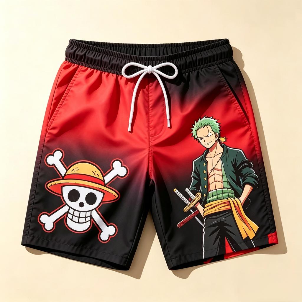 Аниме One Piece Пляжные шорты Мужские Люффи Плавки Board Shorts Летние Повседневные Для серфинга Купальные шорты Мальчики Манга Стритвир Купальники