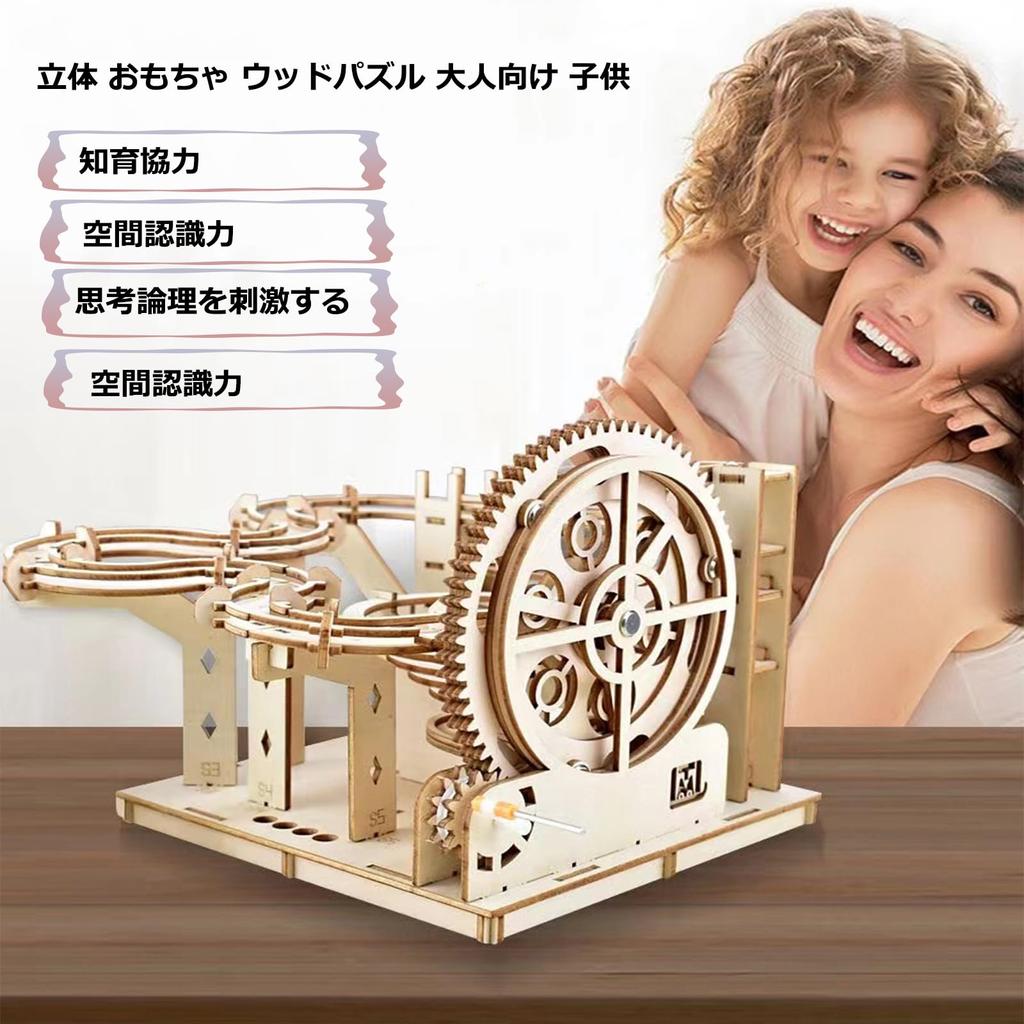AIJUYE 3D Wooden 3D Wood For 3D Craft Manual Mechanical Pachinko Jigsaw No Connection Agent Educational Gift for Elementary School Students Puzzle,