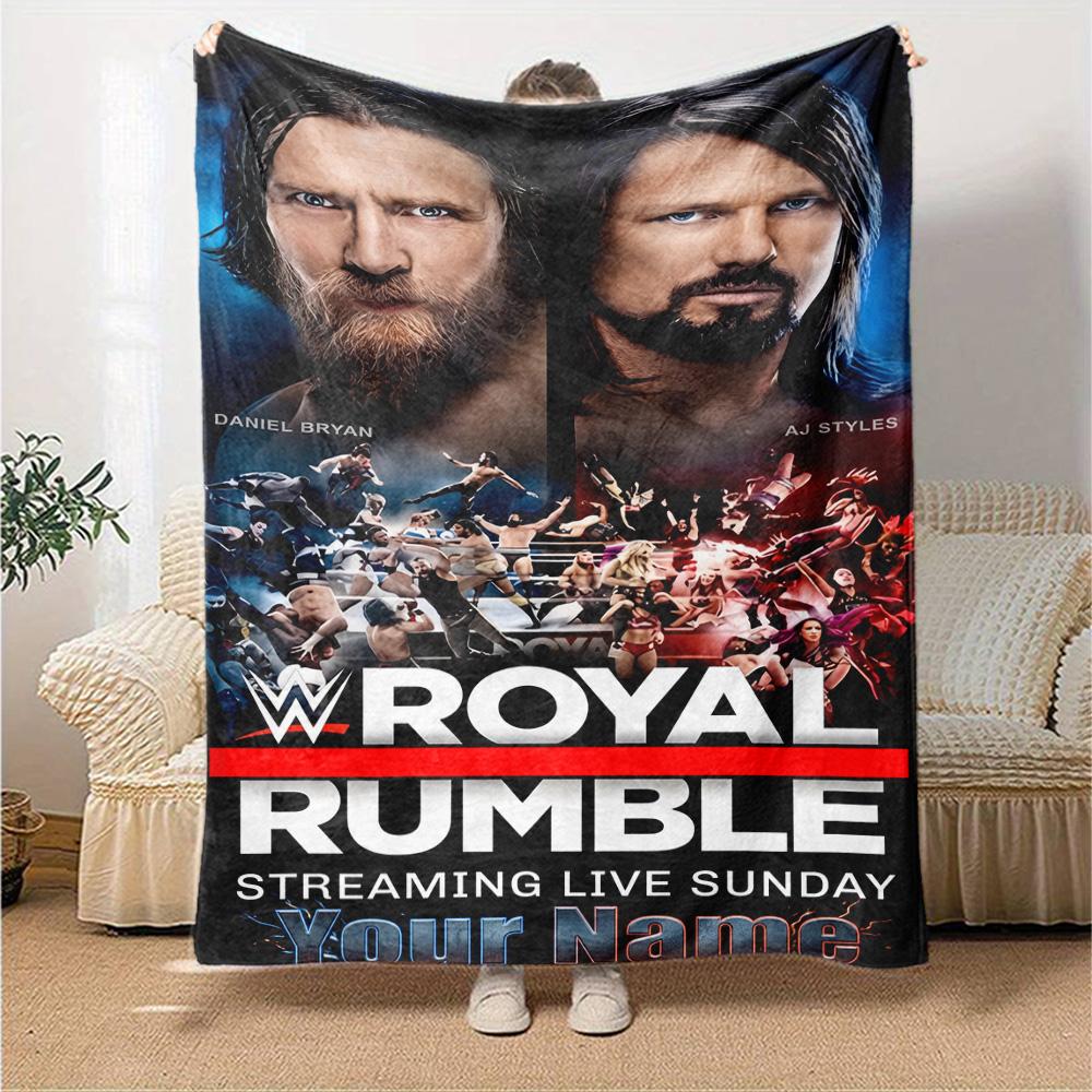 Royal Rumbl Personalized Name Blanket Multi-purpose Personalized Blanket Comfortable Suitable for Nap Chair Home Decor Sofa Four Seasons Multipurpose