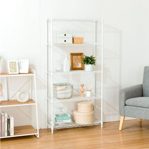 Doshisha Free Rack, 4-Color Storage Shelf, Color Rack, Kids' Room Storage, Slim, Gap Storage, White, 19mm Pole Diameter, 74.5cm Wide X 29.5cm Deep X 1