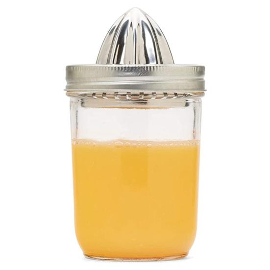 Ручная соковыжималка, 2 шт., портативная банка с широким горлом, отверстия в винтовой крышке, пищевая нержавеющая сталь, инструмент для приготовления сока лимона и апельсина, кухонные гаджеты