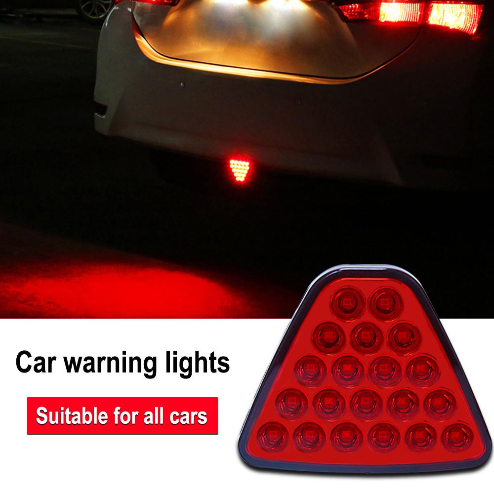 New Red Car Triangle Rear Brake Stop Light Warning Strobe LED Safety Indicator Lamp