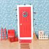 Dollhouse Miniature Wooden Red Fairy Tooth Elf Gnome Tiny Door Mini Red Christmas Door Mini Elf Door Decorative Scene Props