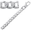 [L5666] - Silver Chain 'Maille Curb Fantaisie' 55 Cm 8 Mm