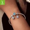 S925 Silver Turtle Beaded Diy Bracelet Beads Ocean Wind Turtle Loose Beads Accessories