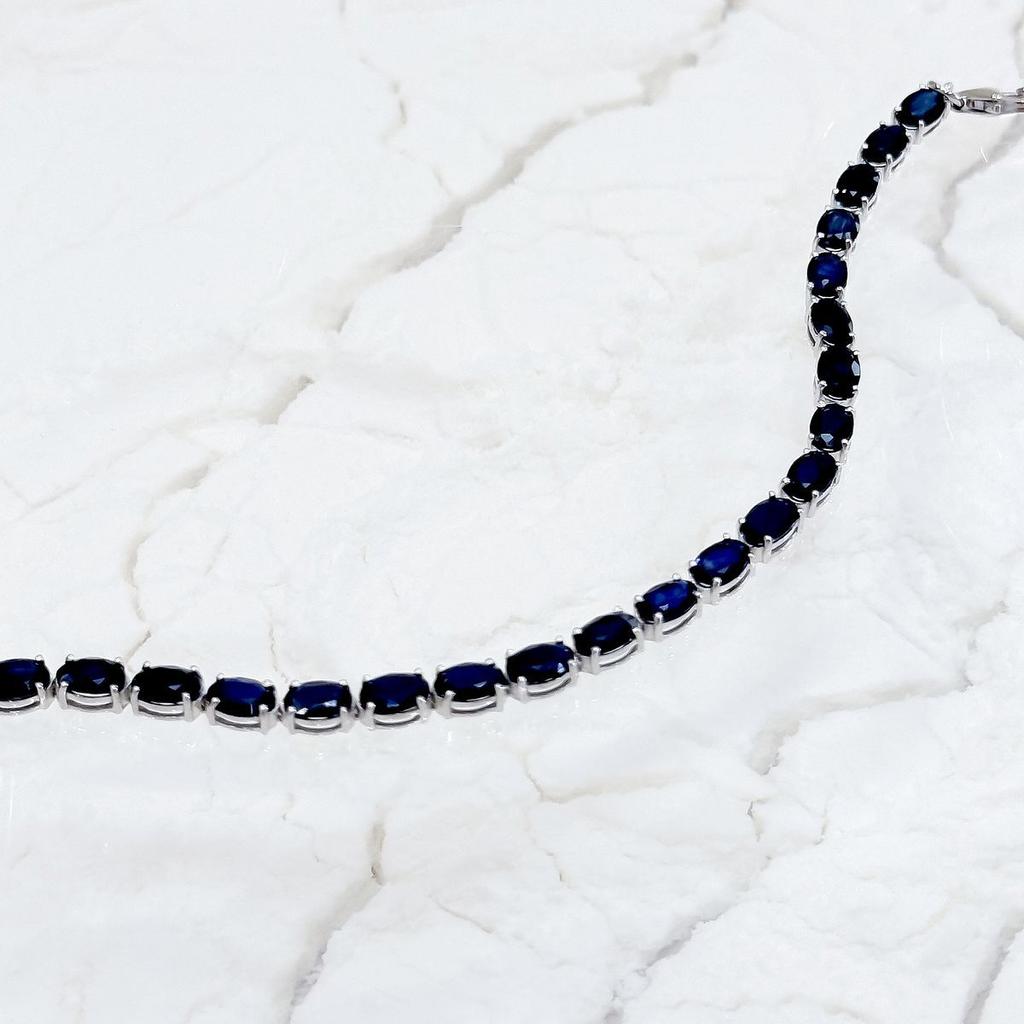 Серебряный браслет с натуральным сапфиром 13.832ct, вес изделия 8,08 гр (2166856)