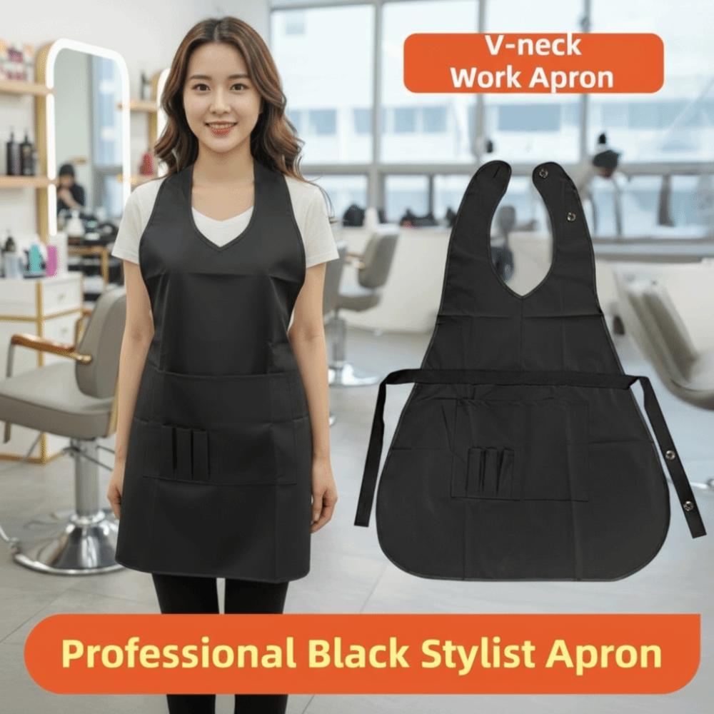 Waterproof Black Stylist Apron Professional Barber Shop Work Clothes Hairdressing Gown  Hairstylist