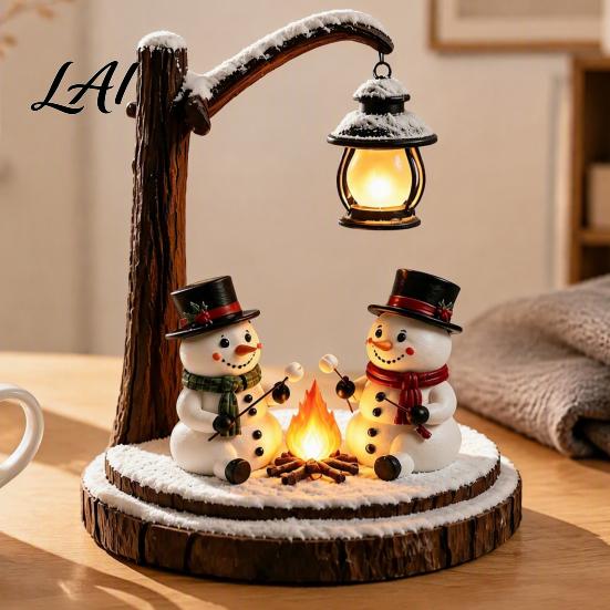 Led Night Light for Bedroom Christmas Santa Claus Reading Lantern Snowman Elk LED with Warm Modern Home Decor Patio Glow USB Resin Tabletop