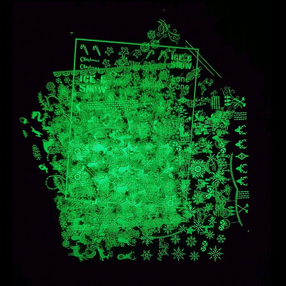 Adhesive Decals Glow In The Dark DIY Manicure White Snowflakes Nail Sticker 3D Luminous Christmas
