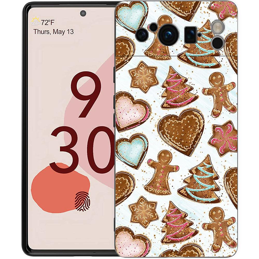 Мультяшный рождественский чехол для телефона Google Pixel 9 8 9A 8A 7 7A 6 Pro XL 6A 5G, черный, мягкая задняя панель, роскошная TPU крышка