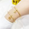 Ancient Inheritance Matte Bracelet Femininity Simple Blessing Character Happy Character Pendant Bracelet Plated 18K Gold Non-fading Bracelet