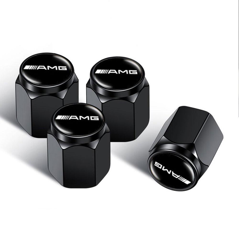 4Pcs Car Cover Tire Valve Caps Dust Caps Wheels Rims Stem For Mercedes Benz AMG A B C E S W204 W212 GLC CLK SLK CLA GLK GLE CLA BD1
