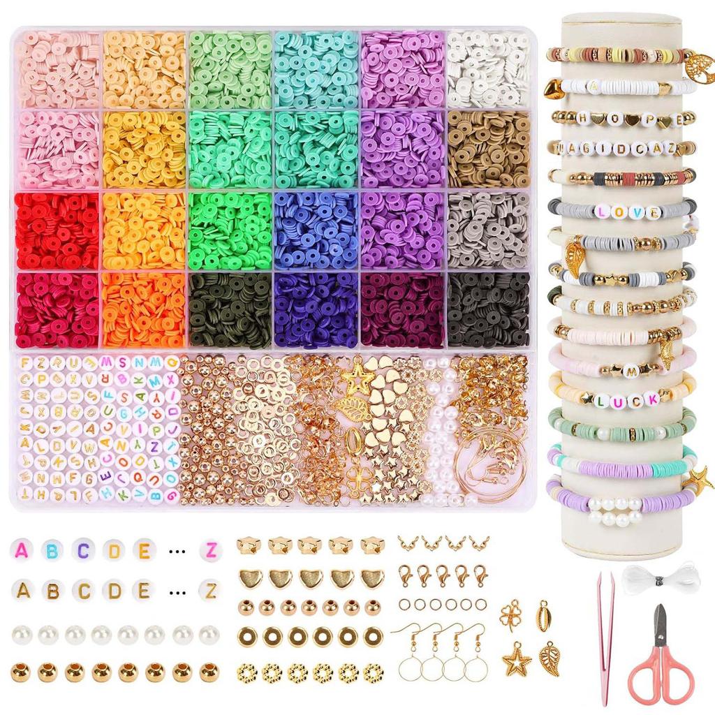 6000 Pieces Of Clay Bead Soft Pottery Bracelet Diy Material, Friendship Bracelet Jewelry Making Material, Holiday Handmade Gifts
